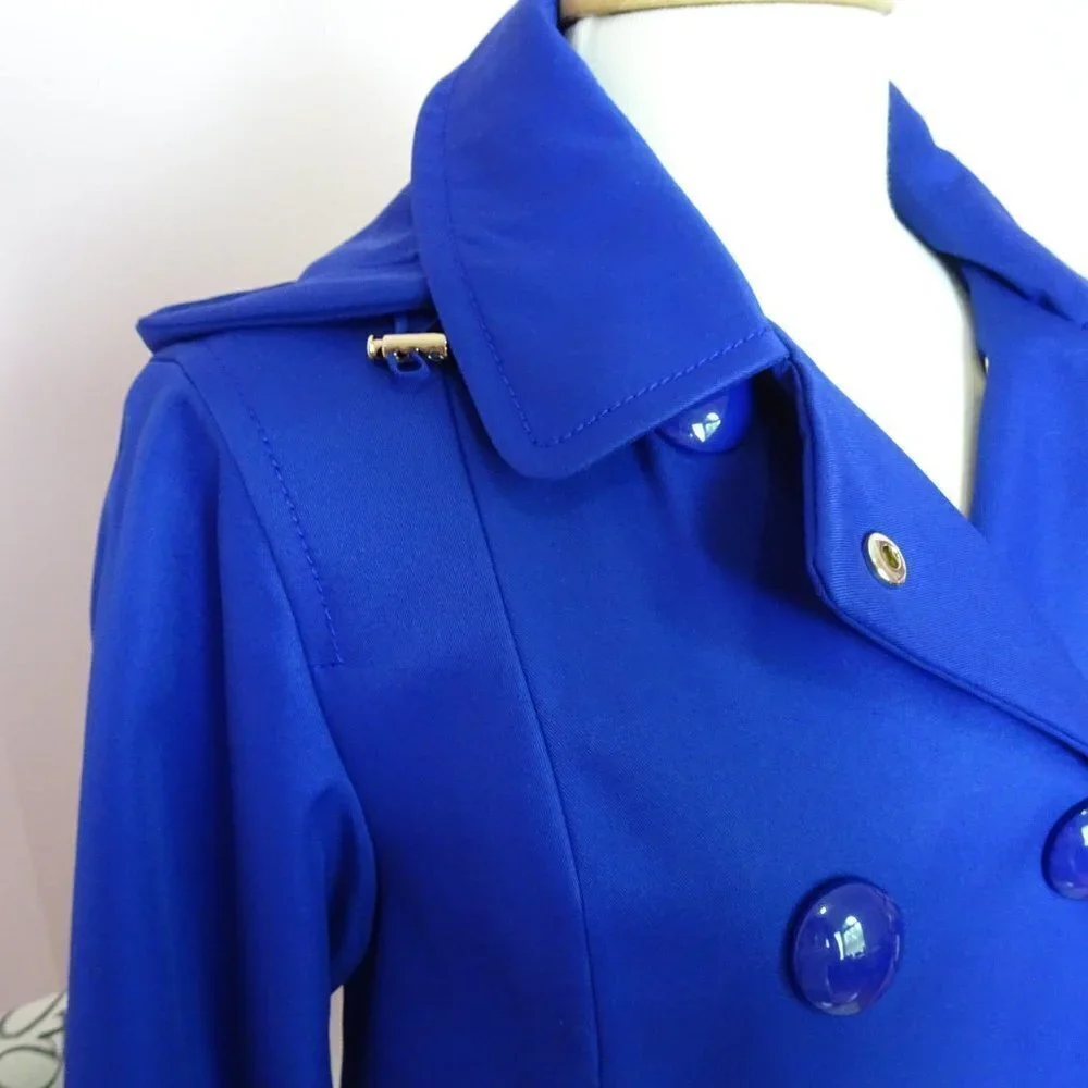 NWT Kate Spade Scallop Coat Hooded Raincoat Blue
